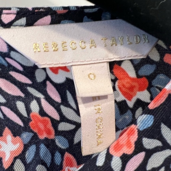 Rebecca Taylor Keyhole Cut Out Floral Silk Blend Blouse. Size 0. EUC - Picture 5 of 9